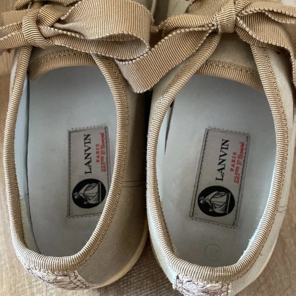 Lanvin Suede and Python Cap Toe Sneakers size 37 size 6